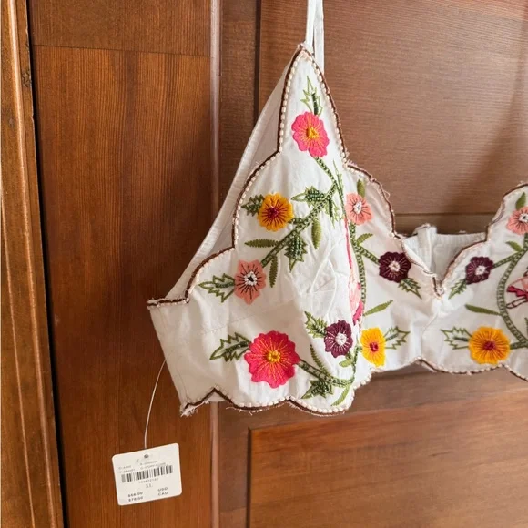 Anthropologie LyreBird Embroidered Beaded Bralette - Picture 4 of 8